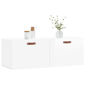 Mobile a Parete Bianco Lucido 100x36,5x35 cm Legno Multistratocod mxl 127505