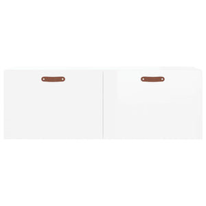 Mobile a Parete Bianco Lucido 100x36,5x35 cm Legno Multistrato 830110