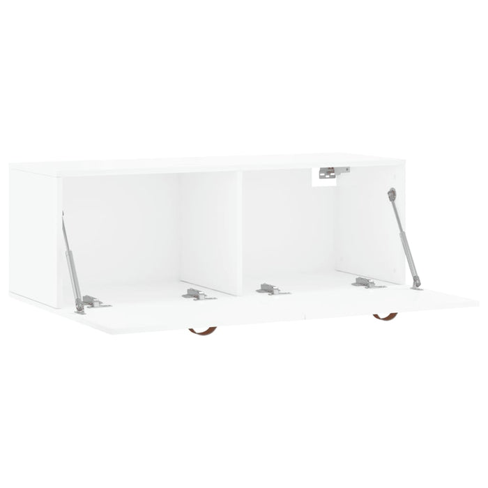 Mobile a Parete Bianco Lucido 100x36,5x35 cm Legno Multistrato 830110