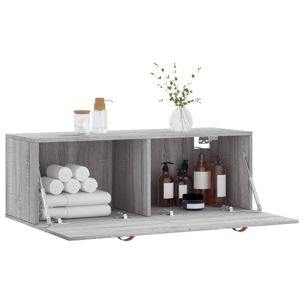 Mobile a Parete Grigio Sonoma 100x36,5x35 cm Legno Multistrato 830114