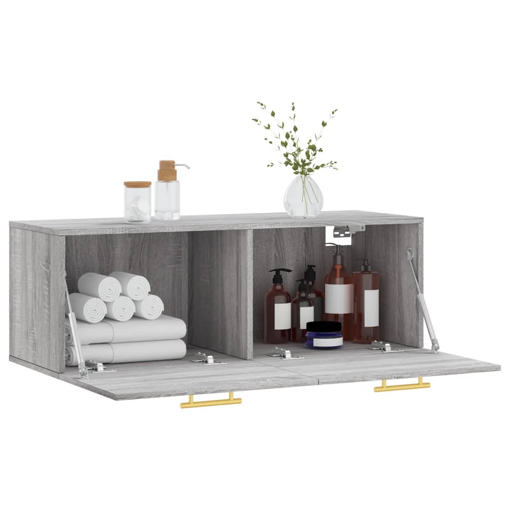 Mobile a Parete Grigio Sonoma 100x36,5x35 cm Legno Multistrato 830122