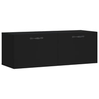 Mobile a Parete Nero 100x36,5x35 cm in Legno Multistrato 830125