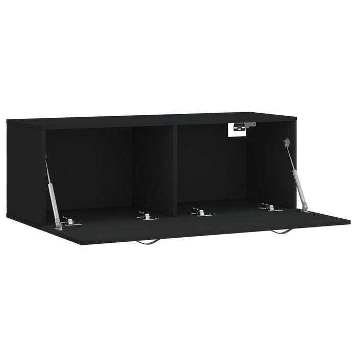 Mobile a Parete Nero 100x36,5x35 cm in Legno Multistrato 830125