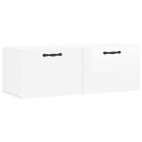 Mobile a Parete Bianco Lucido 100x36,5x35 cm Legno Multistrato 830126