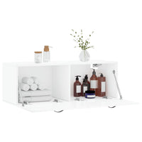 Mobile a Parete Bianco Lucido 100x36,5x35 cm Legno Multistrato 830126