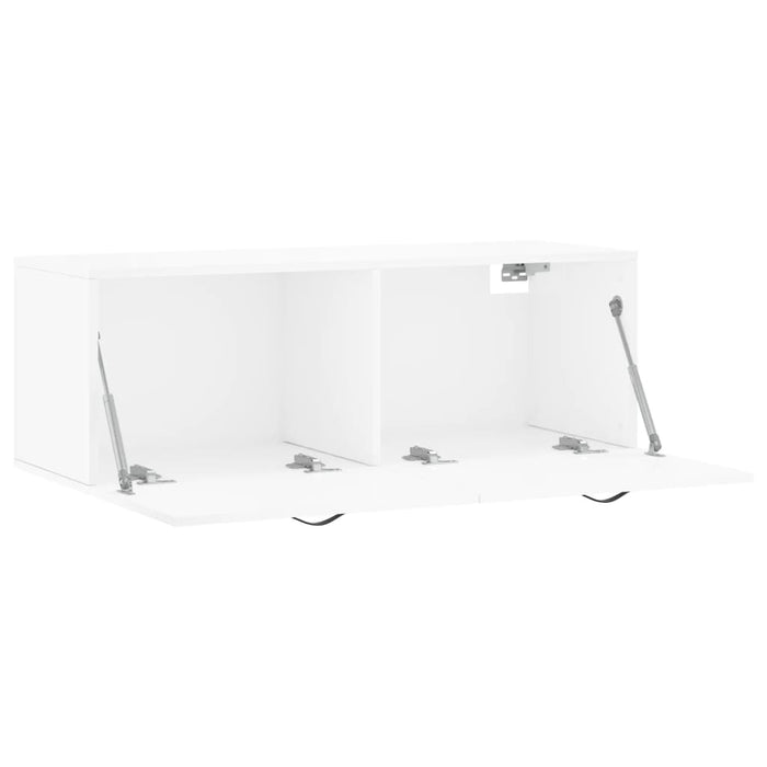 Mobile a Parete Bianco Lucido 100x36,5x35 cm Legno Multistrato 830126