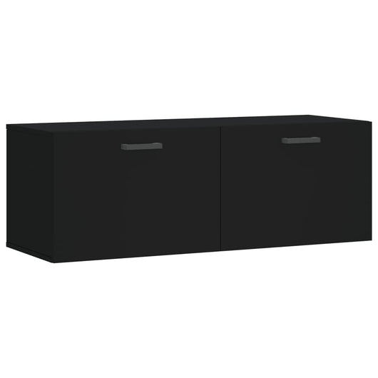 Mobile a Parete Nero 100x36,5x35 cm in Legno Multistrato 830133