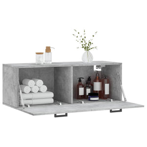 Mobile a Parete Grigio Cemento 100x36,5x35 cm Legno Multistrato 830136