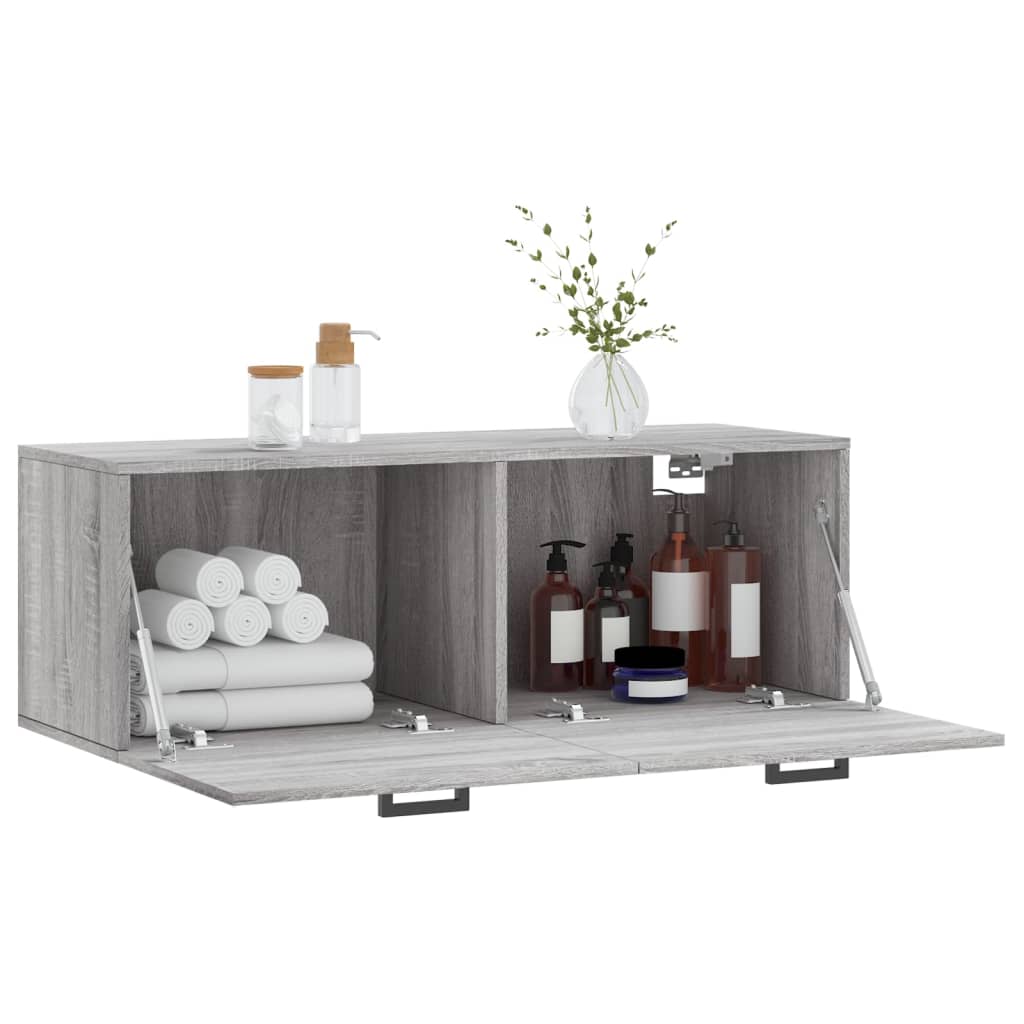 Mobile a Parete Grigio Sonoma 100x36,5x35 cm Legno Multistrato 830138