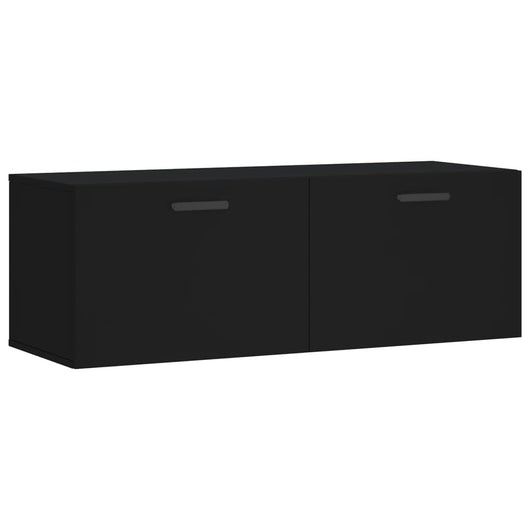 Mobile a Parete Nero 100x36,5x35 cm in Legno Multistrato 830141