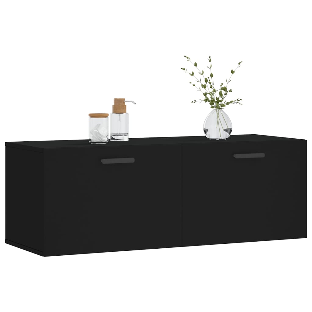 Mobile a Parete Nero 100x36,5x35 cm in Legno Multistratocod mxl 103171