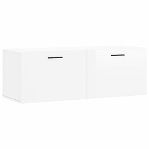 Mobile a Parete Bianco Lucido 100x36,5x35 cm Legno Multistrato 830150