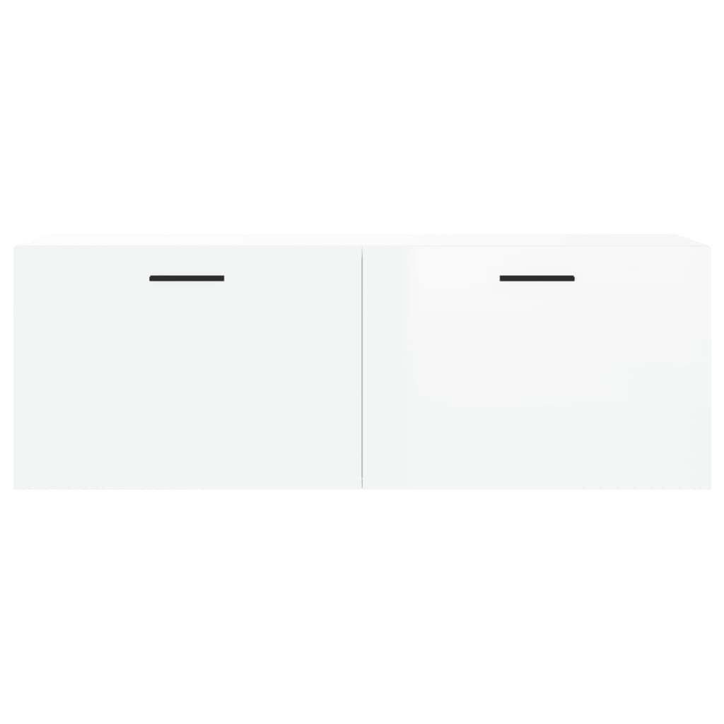 Mobile a Parete Bianco Lucido 100x36,5x35 cm Legno Multistrato 830150