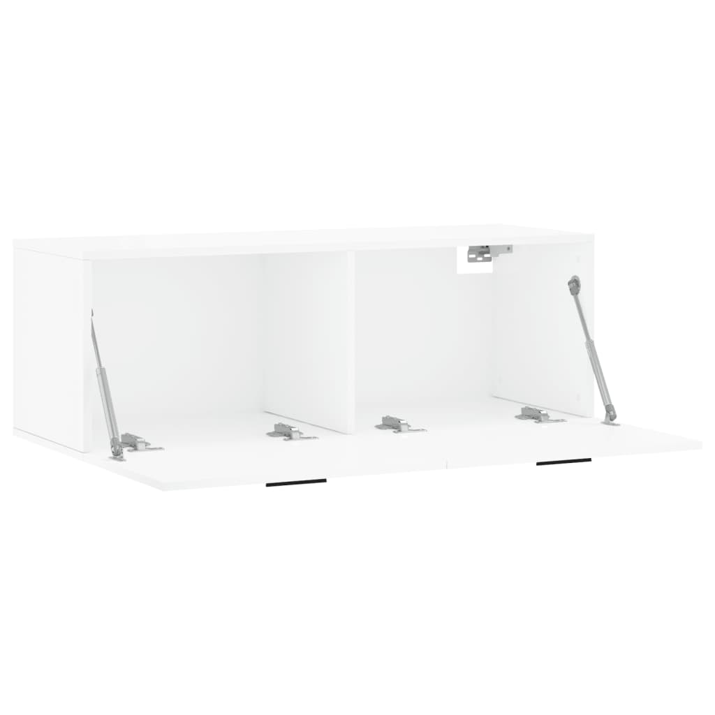 Mobile a Parete Bianco Lucido 100x36,5x35 cm Legno Multistrato 830150