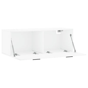 Mobile a Parete Bianco Lucido 100x36,5x35 cm Legno Multistrato 830150