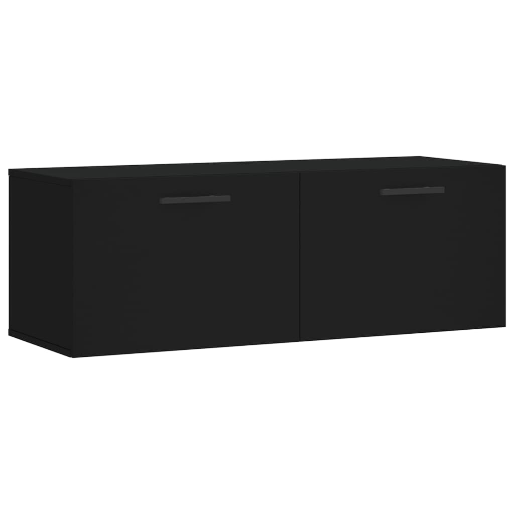 Mobile a Parete Nero 100x36,5x35 cm in Legno Multistrato 830157