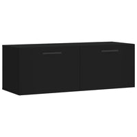 Mobile a Parete Nero 100x36,5x35 cm in Legno Multistrato 830157