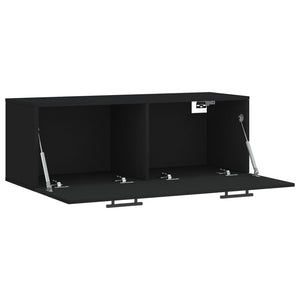 Mobile a Parete Nero 100x36,5x35 cm in Legno Multistrato 830157