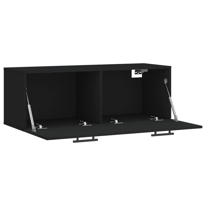 Mobile a Parete Nero 100x36,5x35 cm in Legno Multistrato 830157