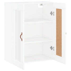 Mobile a Parete Bianco Lucido 69,5x34x90 cm Legno Multistrato 830358