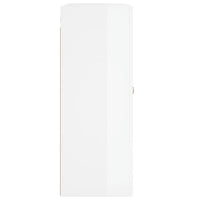 Mobile a Parete Bianco Lucido 69,5x34x90 cm Legno Multistrato 830358