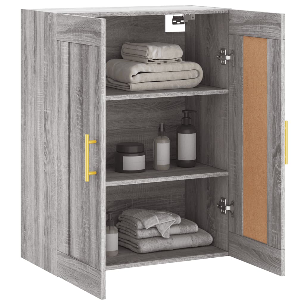 Mobile a Parete Grigio Sonoma 69,5x34x90 cm Legno Multistrato 830370