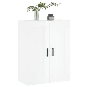 Mobile a Parete Bianco Lucido 69,5x34x90 cm Legno Multistrato 830390