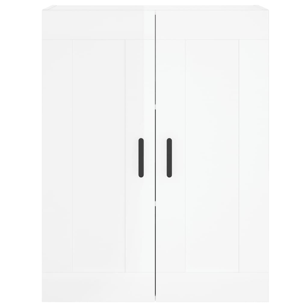 Mobile a Parete Bianco Lucido 69,5x34x90 cm Legno Multistrato 830390