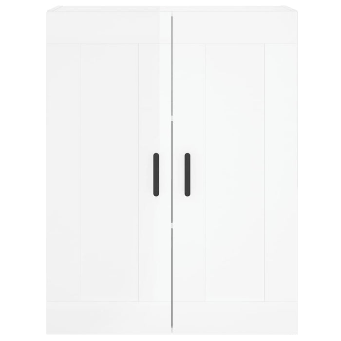 Mobile a Parete Bianco Lucido 69,5x34x90 cm Legno Multistrato 830390