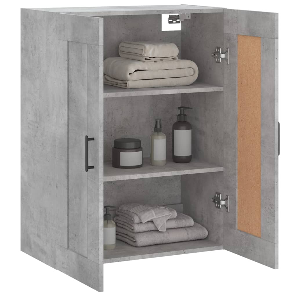 Mobile a Parete Grigio Cemento 69,5x34x90 cm Legno Multistrato 830392