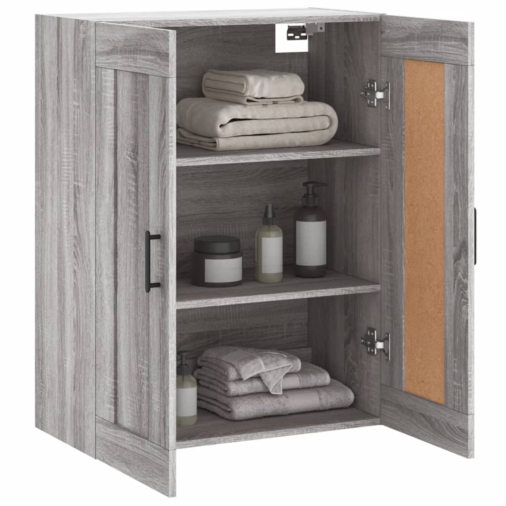 Mobile a Parete Grigio Sonoma 69,5x34x90 cm Legno Multistrato 830394