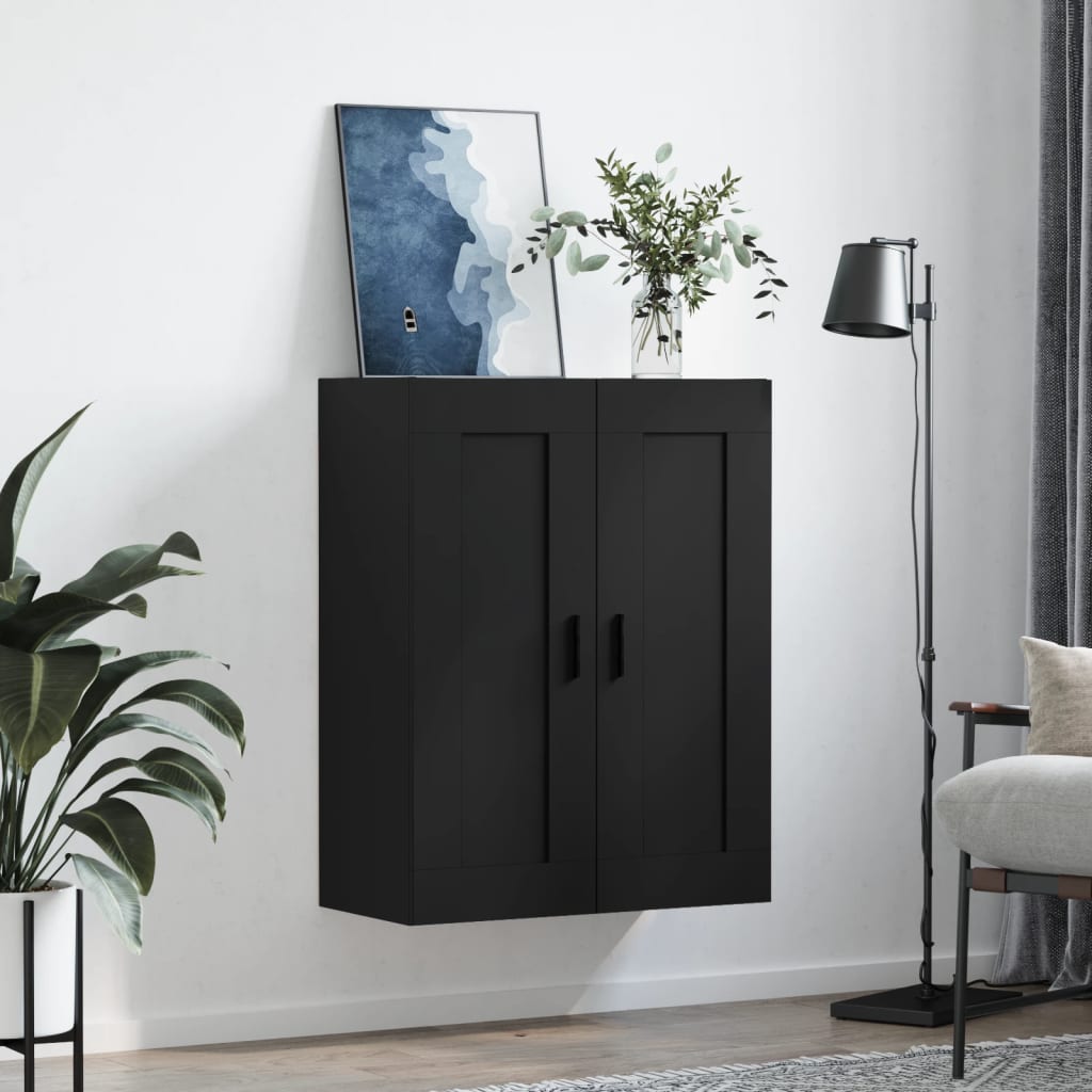 Mobile a Parete Nero 69,5x34,90 cm in Legno Multistrato 830397