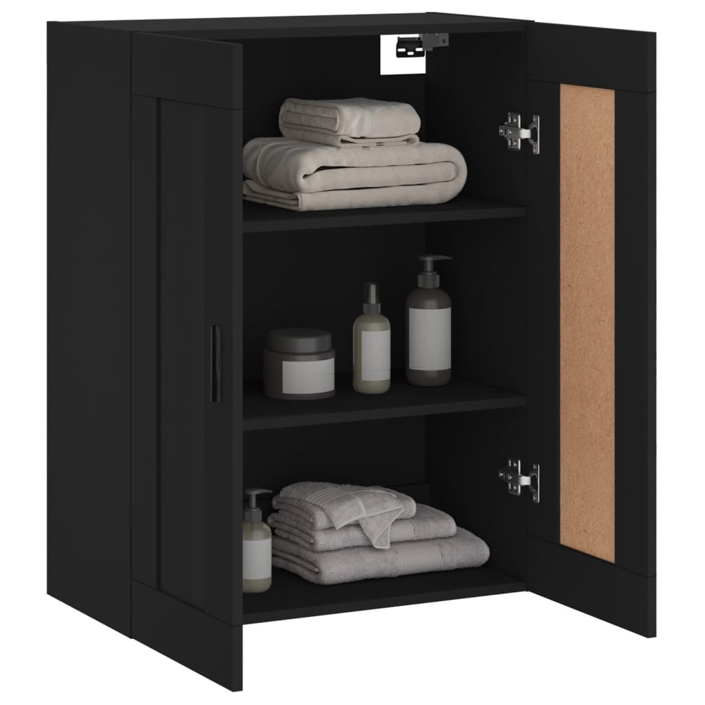 Mobile a Parete Nero 69,5x34,90 cm in Legno Multistrato 830397