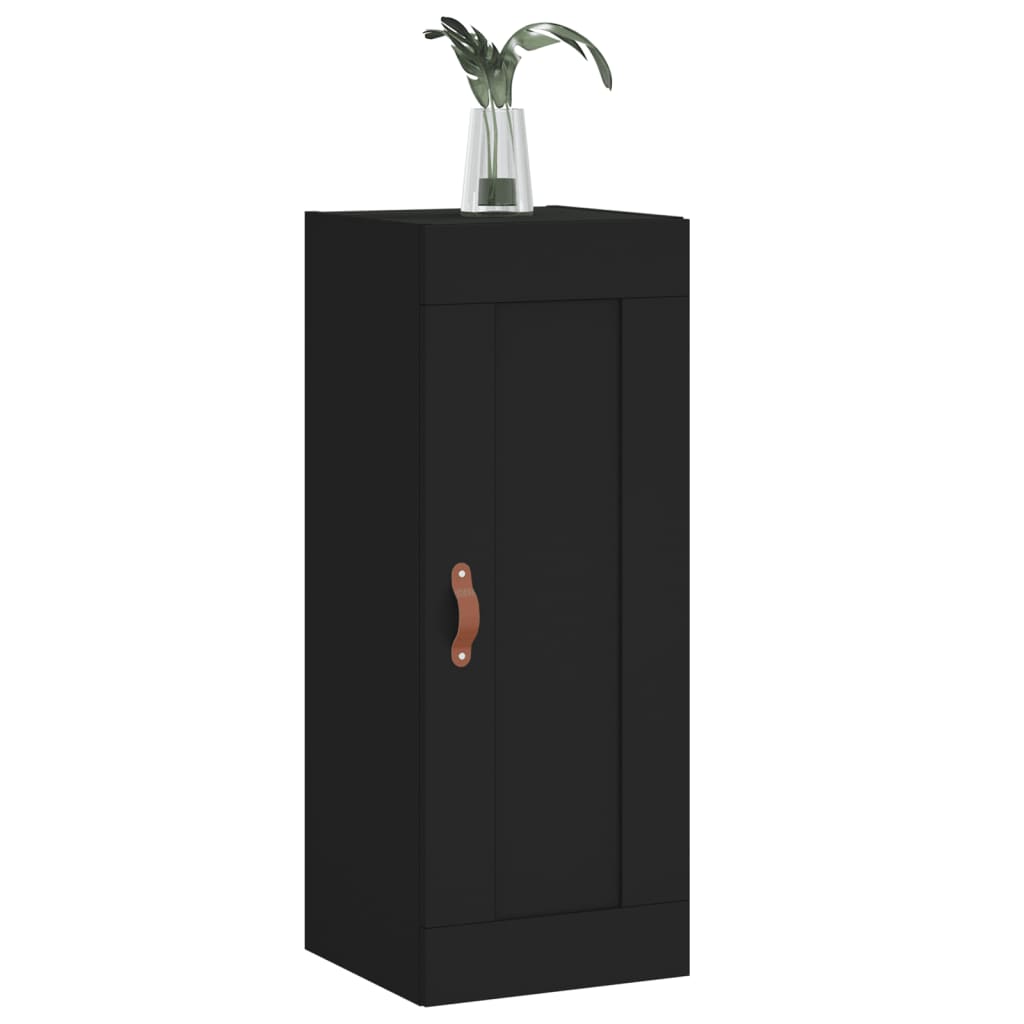 Mobile a Parete Nero 34,5x34x90 cm in Legno Multistrato 830477