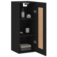 Mobile a Parete Nero 34,5x34x90 cm in Legno Multistrato 830477