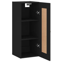 Mobile a Parete Nero 34,5x34x90 cm in Legno Multistrato 830477