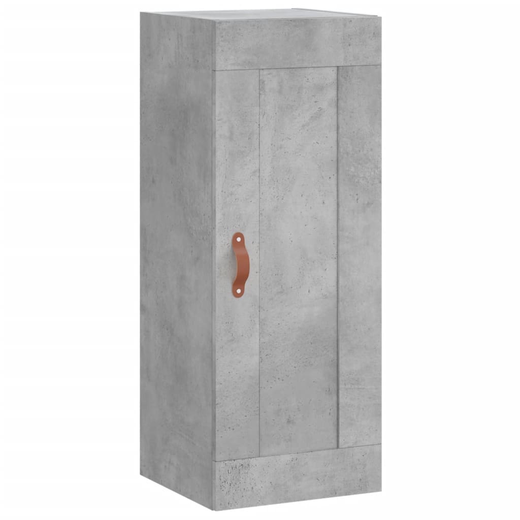 Mobile a Parete Grigio Cemento 34,5x34x90 cm Legno Multistrato 830480