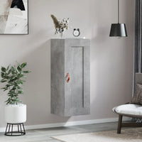 Mobile a Parete Grigio Cemento 34,5x34x90 cm Legno Multistrato 830480