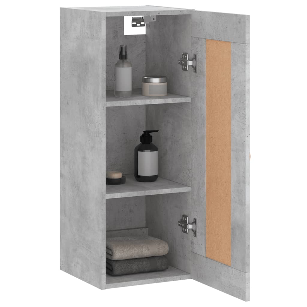 Mobile a Parete Grigio Cemento 34,5x34x90 cm Legno Multistrato 830480