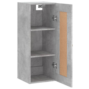 Mobile a Parete Grigio Cemento 34,5x34x90 cm Legno Multistrato 830480