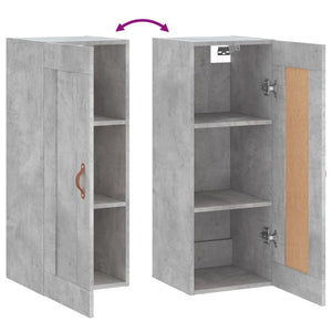 Mobile a Parete Grigio Cemento 34,5x34x90 cm Legno Multistrato 830480