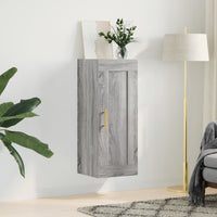 Mobile a Parete Grigio Sonoma 34,5x34x90 cm Legno Multistrato 830490