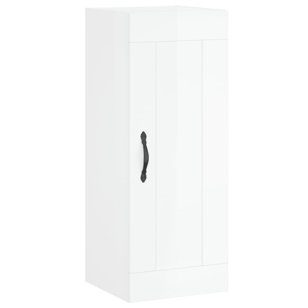 Mobile Parete Bianco Lucido 34,5x34x90 cm in Legno Multistrato 830494