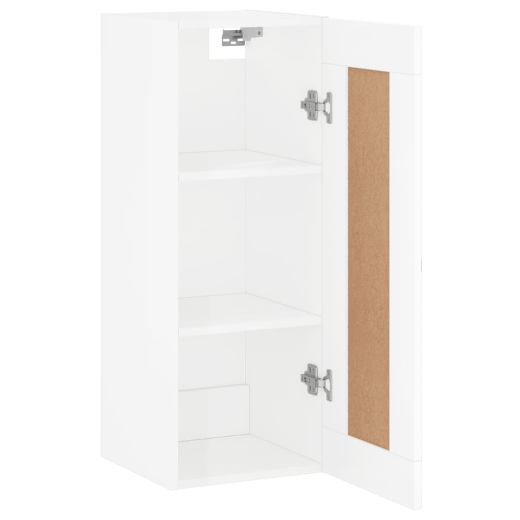 Mobile Parete Bianco Lucido 34,5x34x90 cm in Legno Multistrato 830494