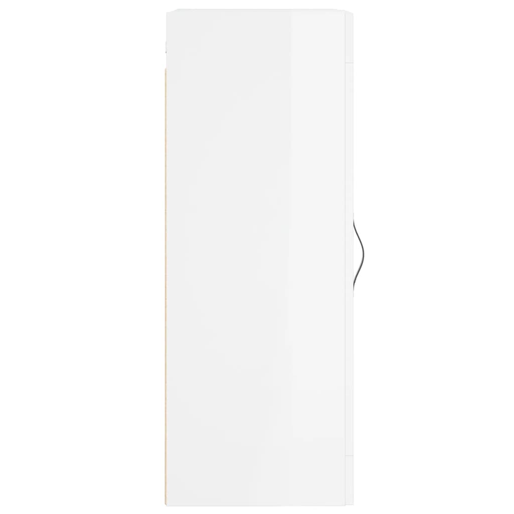 Mobile Parete Bianco Lucido 34,5x34x90 cm in Legno Multistrato 830494