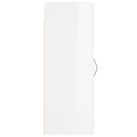 Mobile Parete Bianco Lucido 34,5x34x90 cm in Legno Multistrato 830494