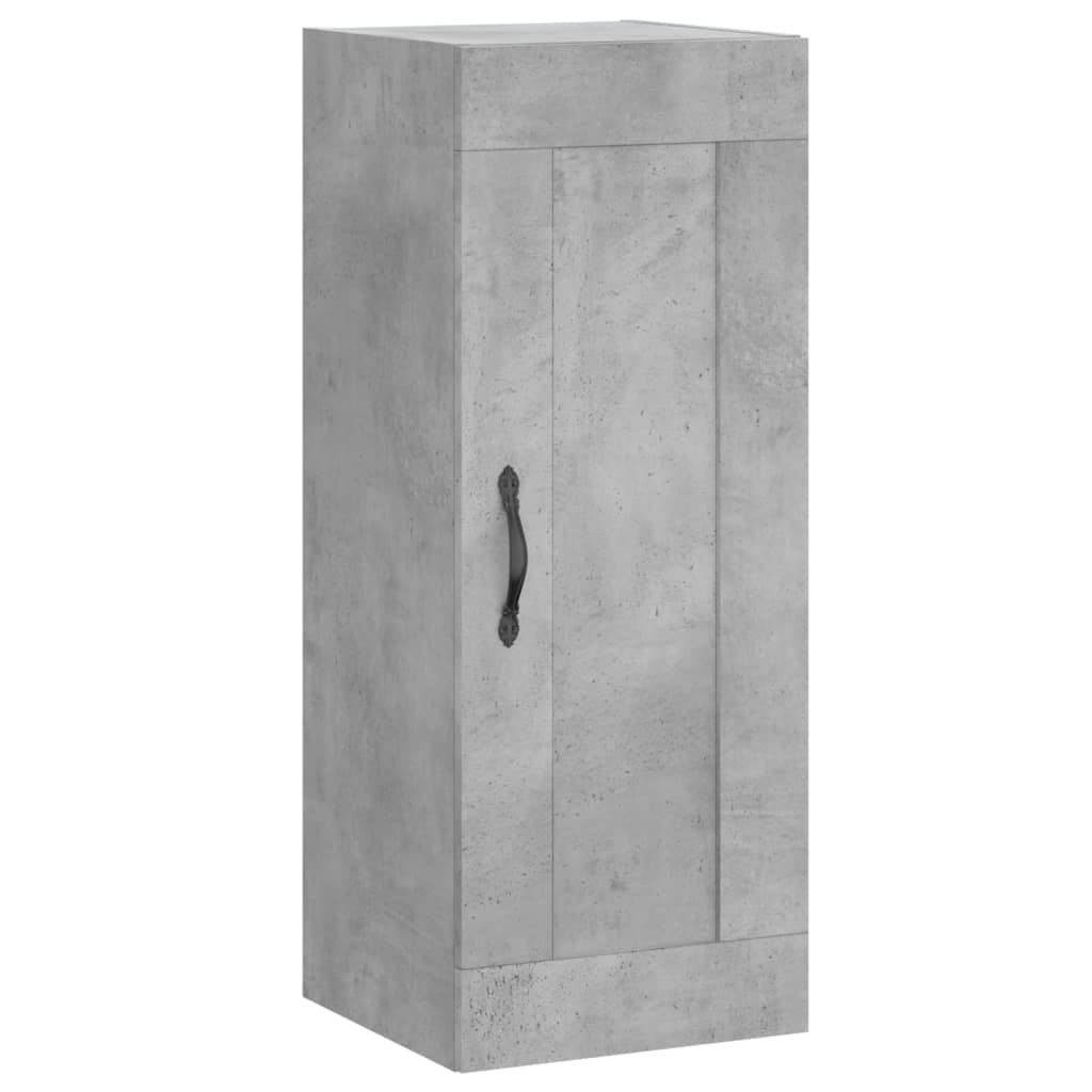 Mobile a Parete Grigio Cemento 34,5x34x90 cm Legno Multistrato 830496