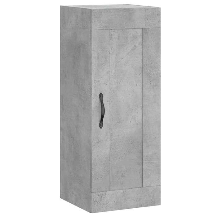 Mobile a Parete Grigio Cemento 34,5x34x90 cm Legno Multistrato 830496