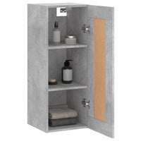 Mobile a Parete Grigio Cemento 34,5x34x90 cm Legno Multistrato 830496