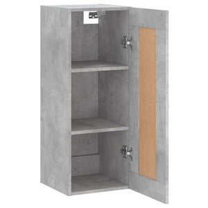 Mobile a Parete Grigio Cemento 34,5x34x90 cm Legno Multistrato 830496